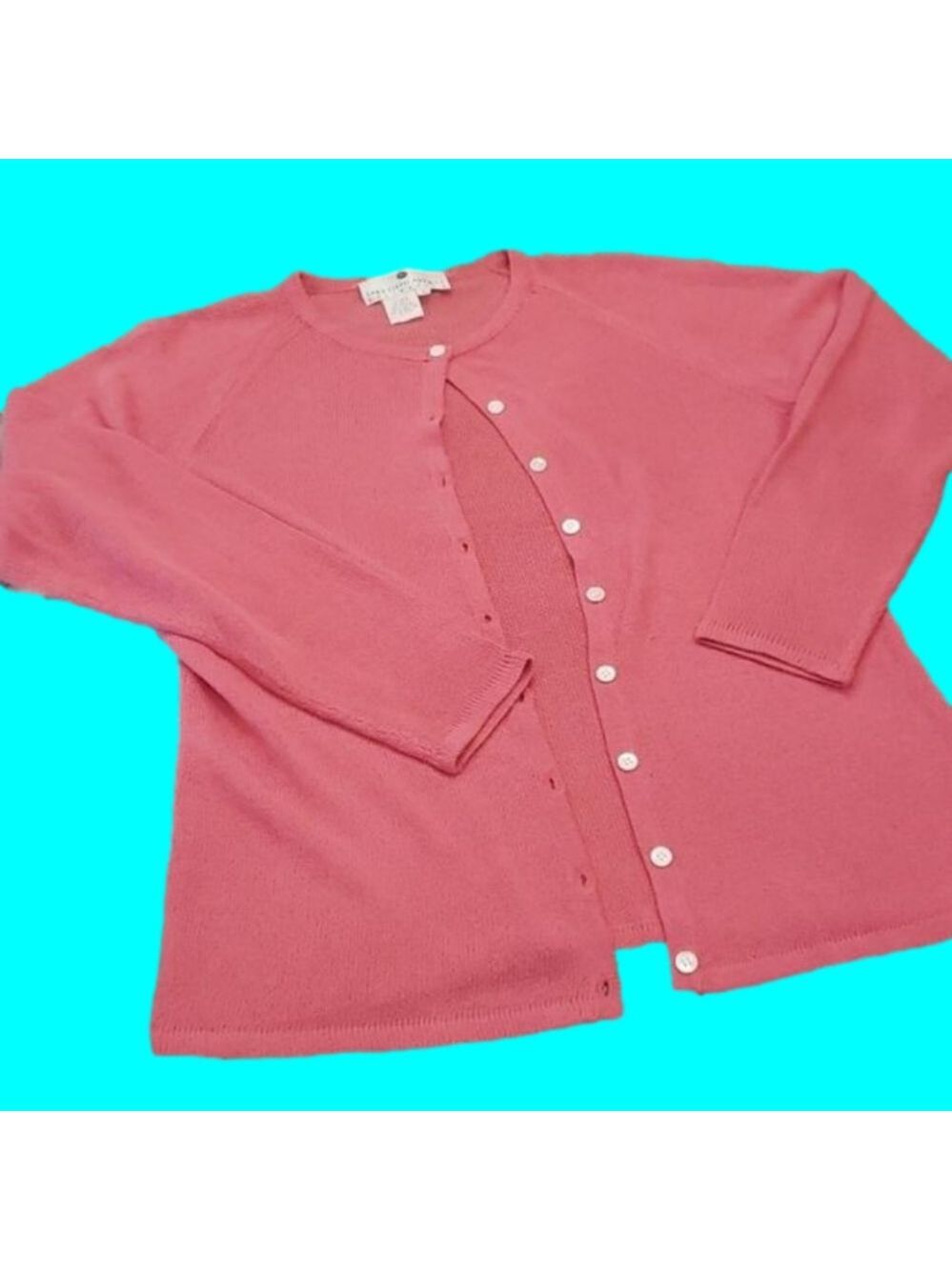 SAKS FIFTH AVENUE pink Buttoned CARDIGAN Large Size